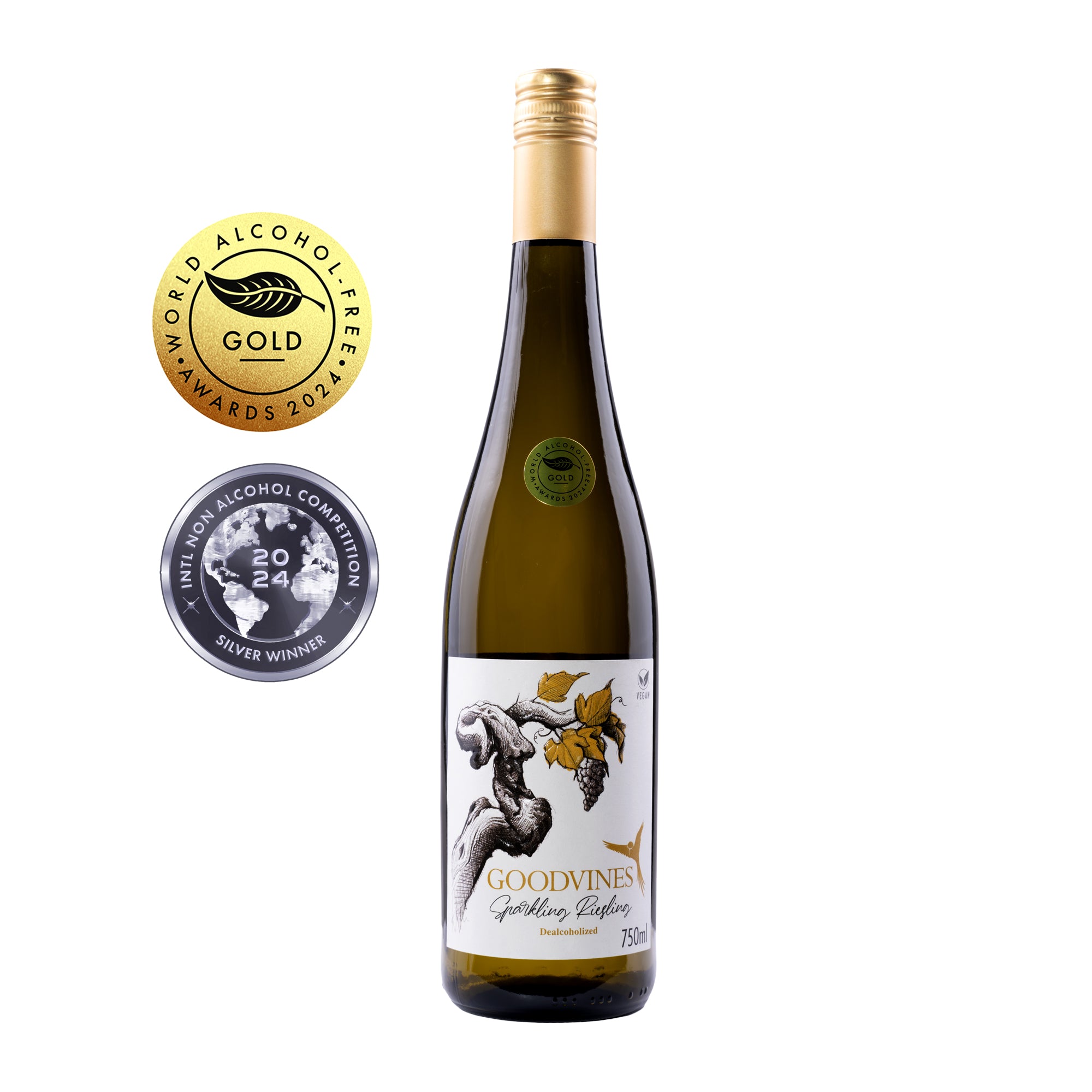 GOODVINES Sparkling Riesling – brezalkoholno peneče vino 0,75l
